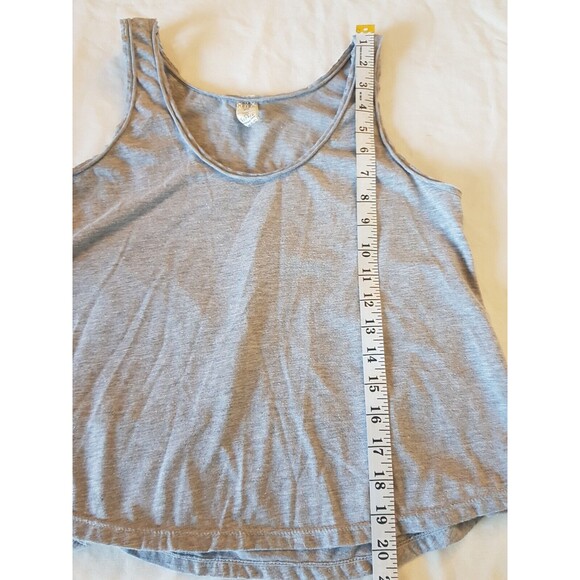 Ropaje Womens Tank Top Sz Medium Heather Gray Rolled Neckline Cropped Minimalist - Picture 8 of 13